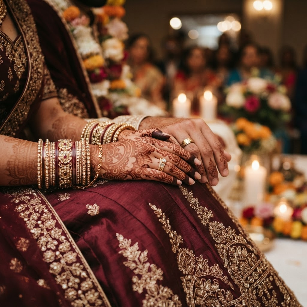 Rings and mehndi detail